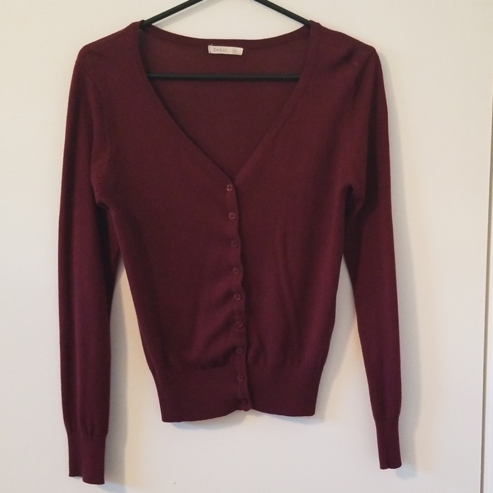 Burgundy cardigan